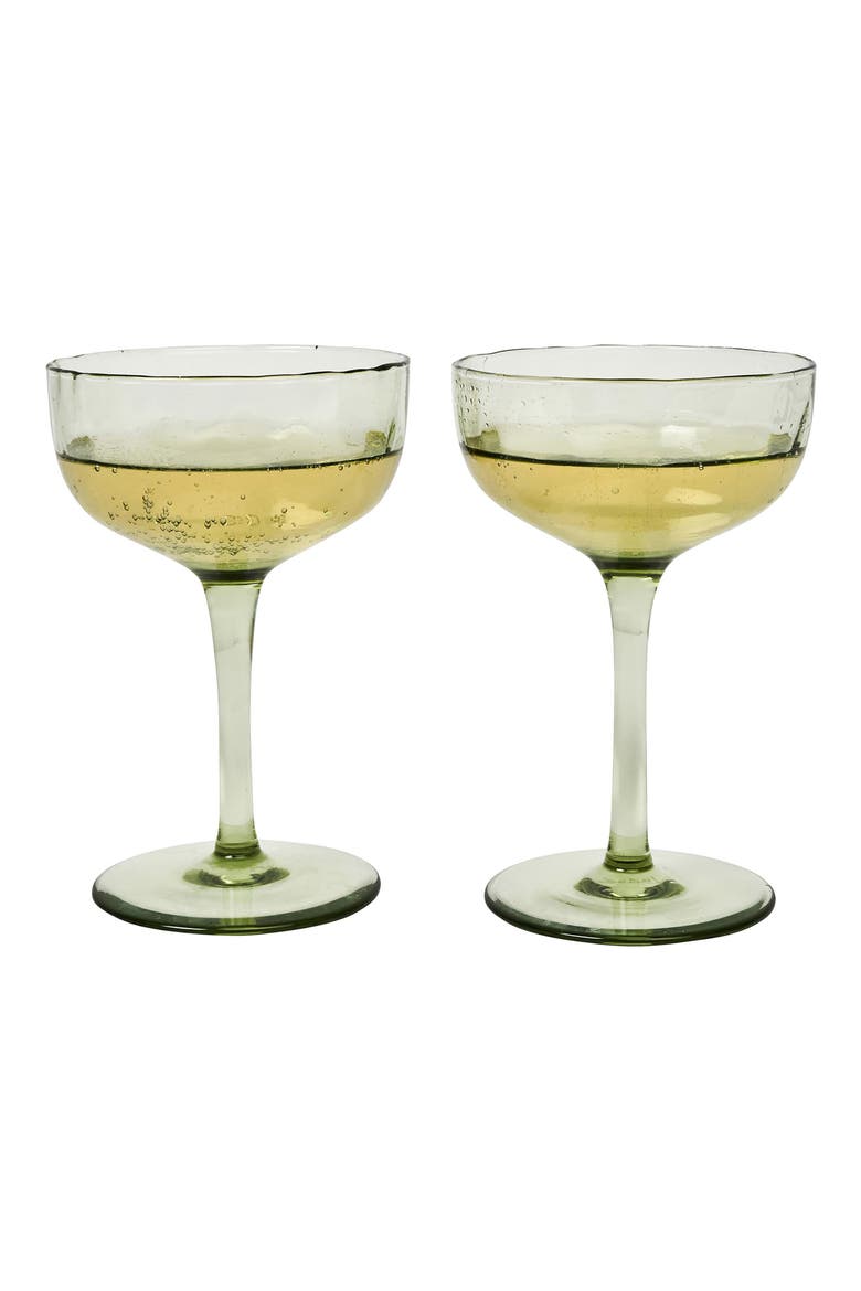 Puro Set of 2 Cocktail Coupé Glasses, Alternate, color, BASIL