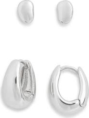 NORDSTROM RACK Set of 2 Demi Fine Stud & Huggie Hoop Earrings