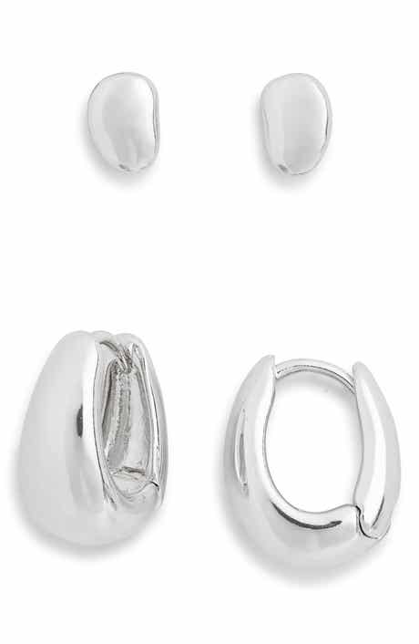 NORDSTROM RACK Set of 2 Demi Fine Stud & Huggie Hoop Earrings