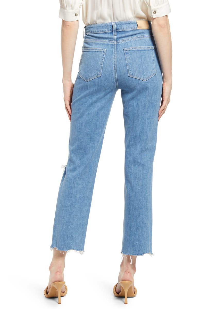PAIGE Noella Straight Leg Raw Hem Jeans, Alternate, color, Radical Destructed