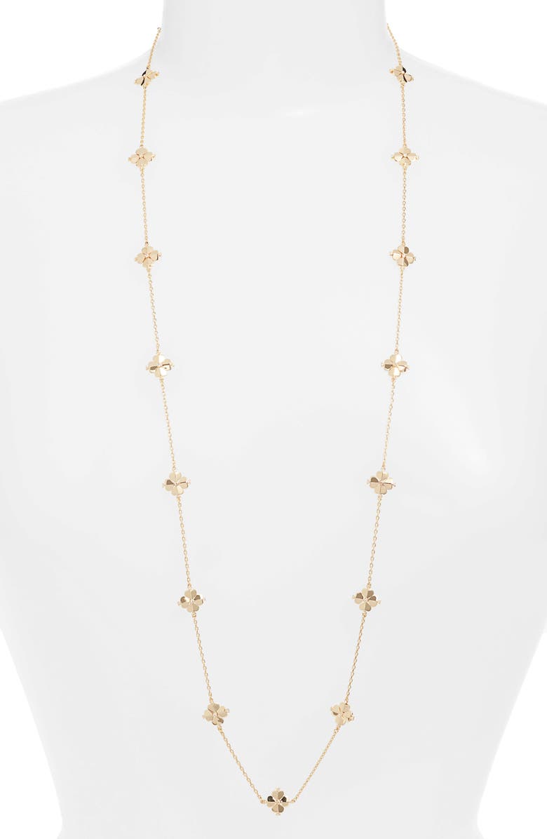 Kate Spade New York spade flower necklace, Main, color, 