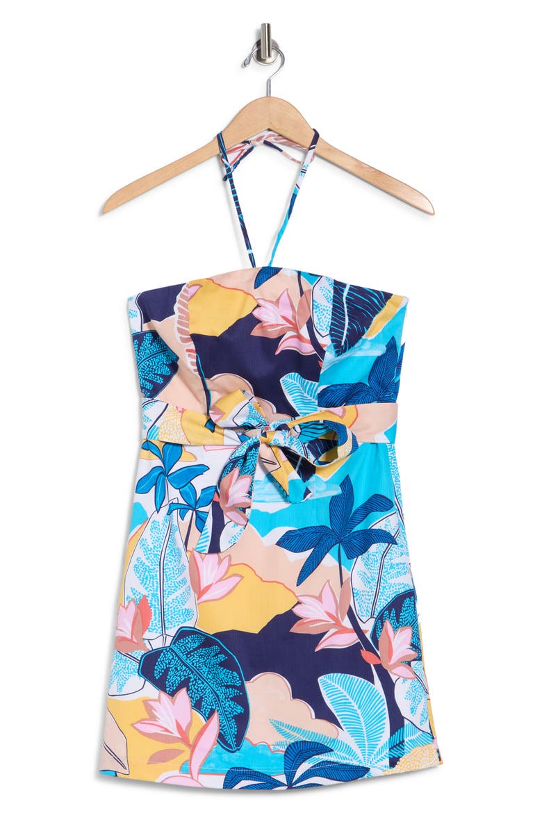 A New Day Poppy Mini Halter Dress, Alternate, color, BLUE/ WHITE MULTI