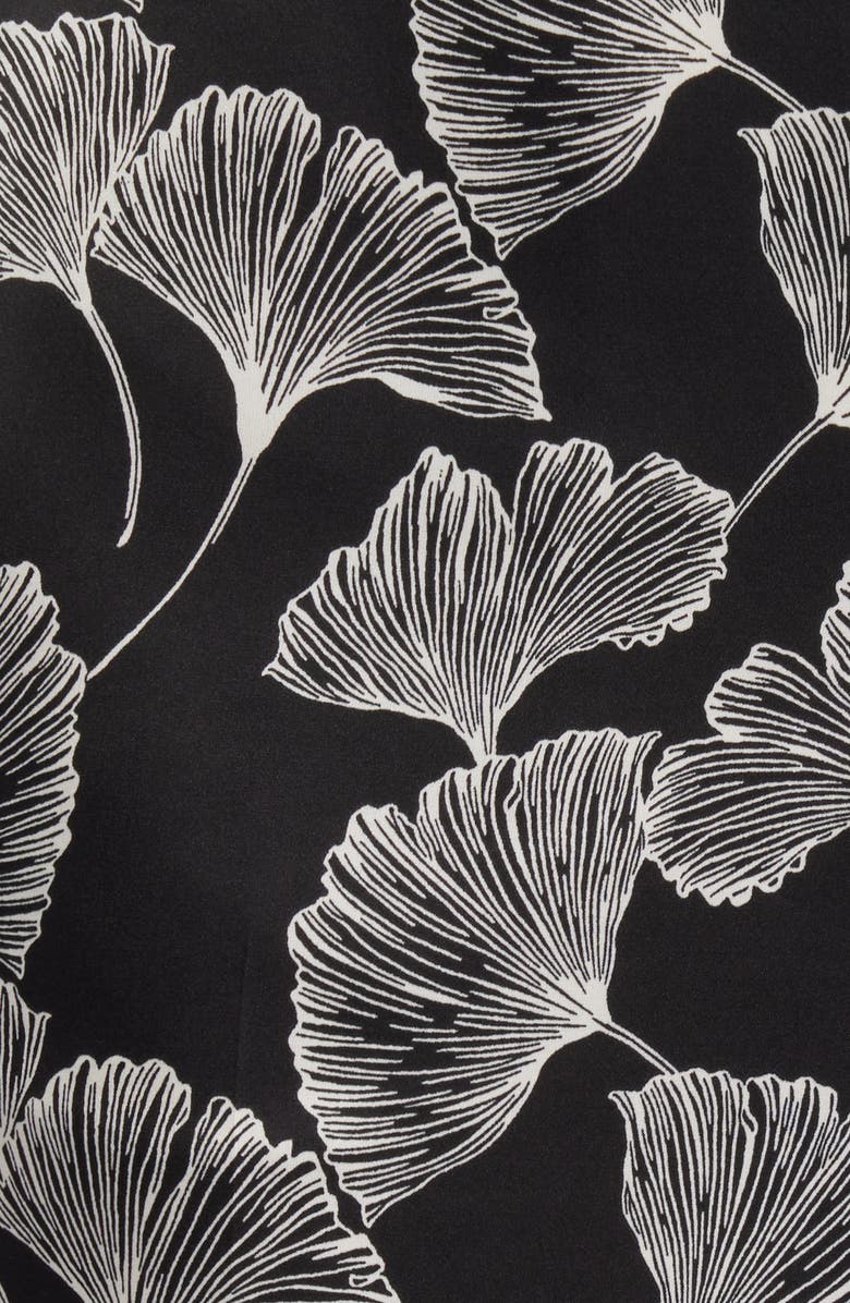 Anne Klein Print High Waist Pull-On Wide Leg Pants, Alternate, color, Black/ White/ Ivory