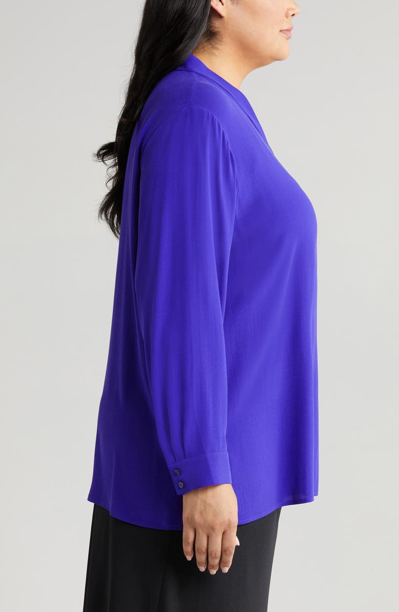 Eileen Fisher V-Neck Silk Crepe Top, Alternate, color,