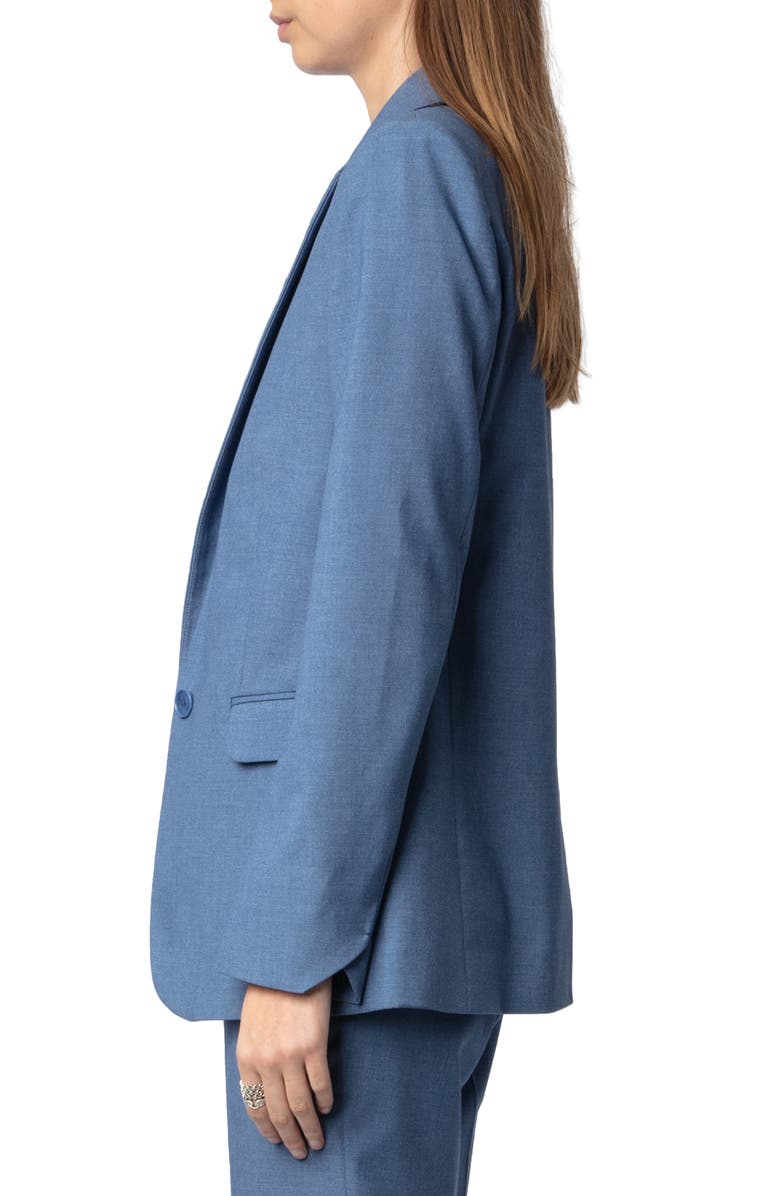 Zadig & Voltaire Valse Crystal One-Button Blazer, Alternate, color,