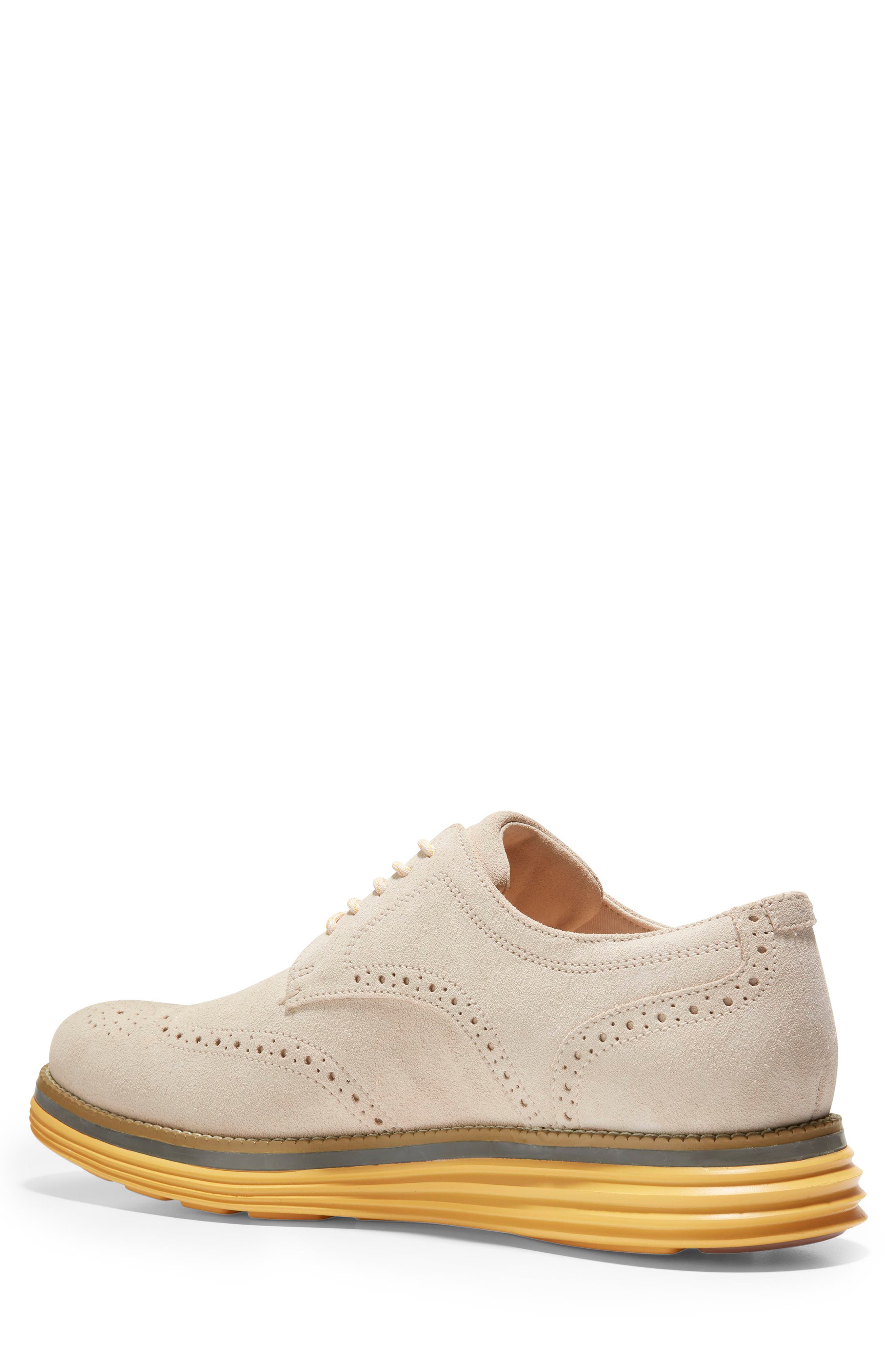 Original Grand Energy Meridian Short Wingtip Derby, Alternate, color, WHITECAP GREY SUEDE/ CITRUS