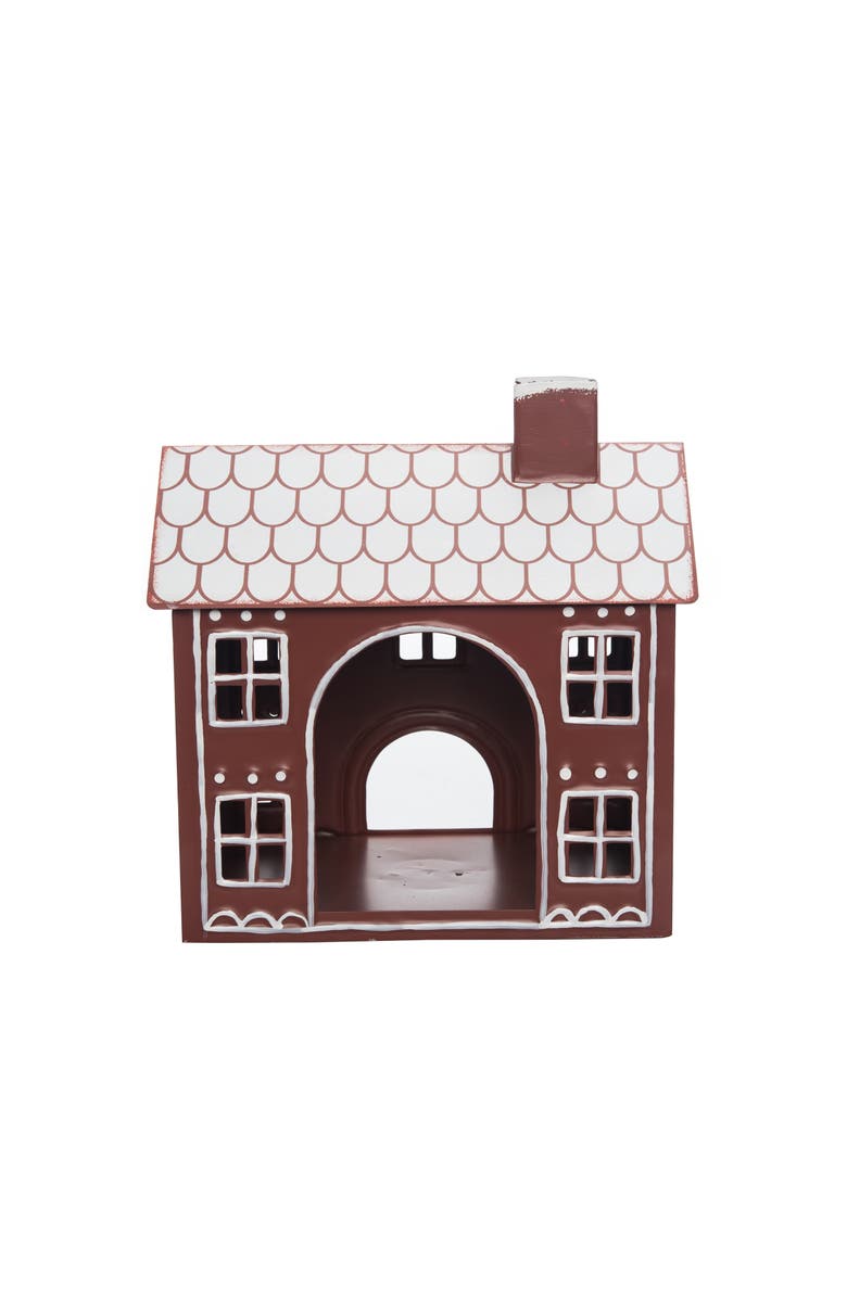 Transpac Multicolor Metal Light Up Gingerbread House Decorative Christmas, Alternate, color, Brown