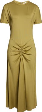 Victoria Beckham Gathered Detail T-Shirt Midi Dress