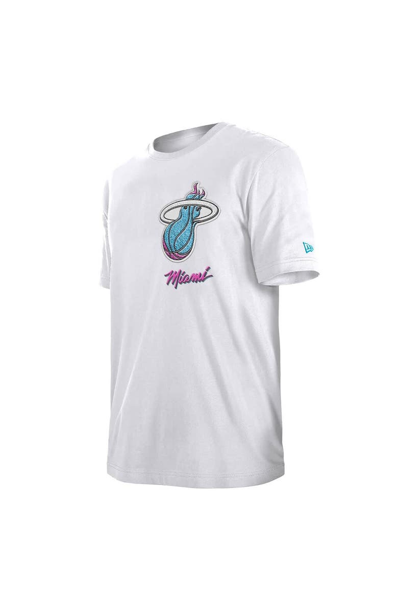 New Era Men's New Era  White Miami Heat 2024/25 City Edition Chenille Heavyweight T-Shirt, Alternate, color, 