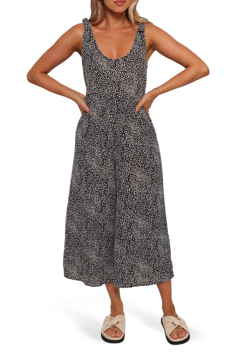 Lea Wide Leg Jumpsuit, Main, color, WHITE BLACK