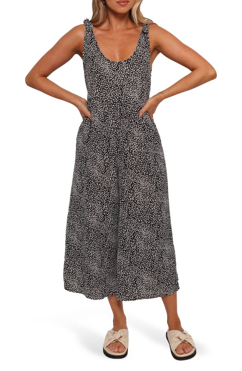 Petal & Pup Lea Wide Leg Jumpsuit, Main, color, White Black