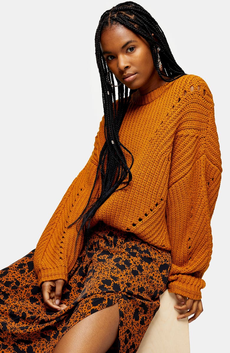 Topshop Floral Animal Box Pleat Midi Skirt, Alternate, color, 