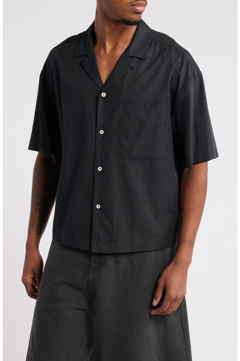 Boxy Camp Shirt, Main, color, COAL