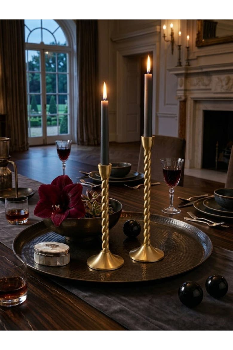 Twilight Candle Holders, Alternate, color, Gold