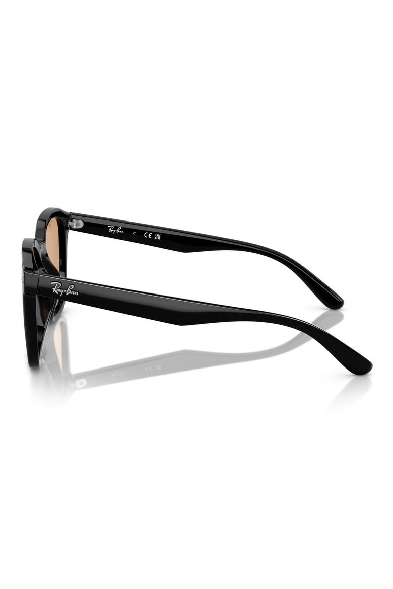 66mm Square Sunglasses, Alternate, color, BLACK / BROWN