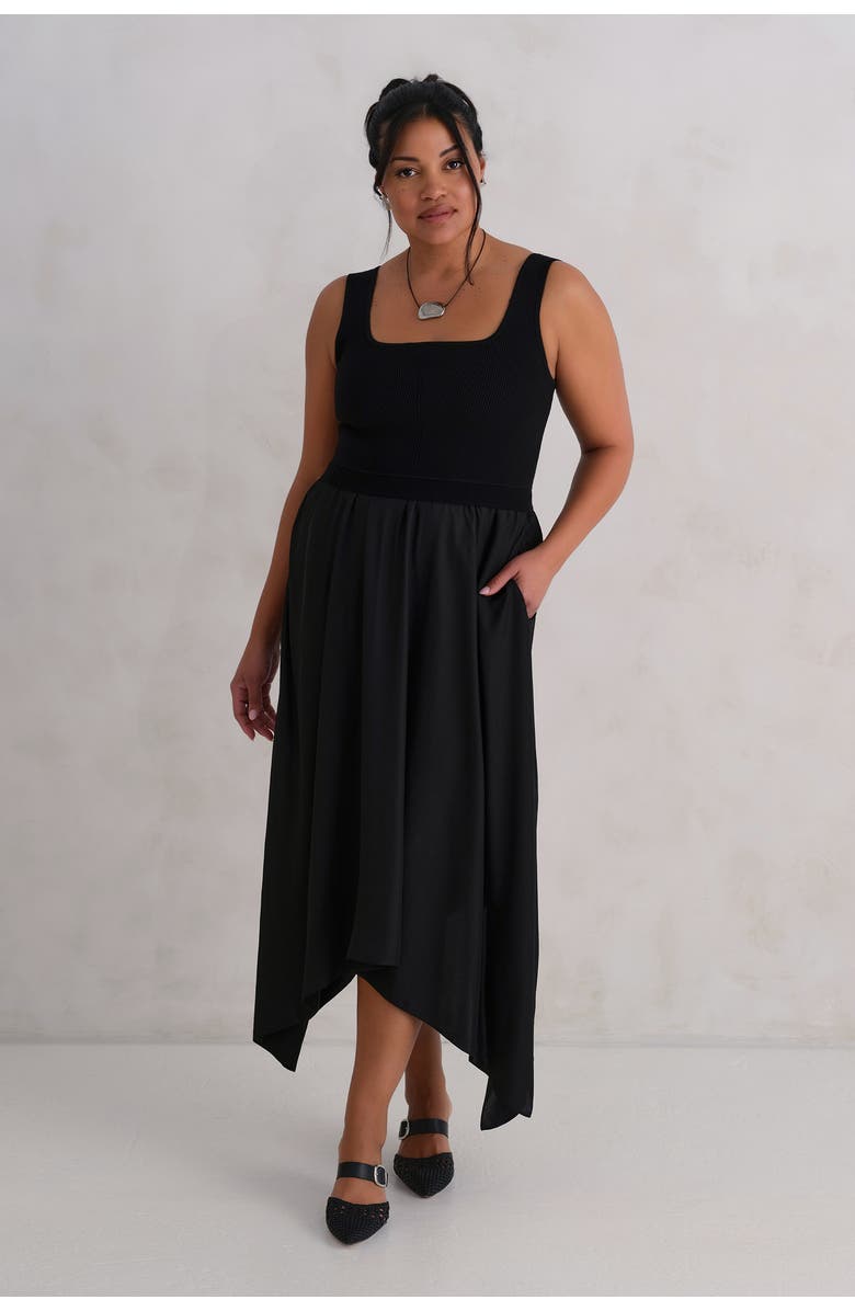 KADA The Mixed Media Dress - Buttercup, Main, color, Ink