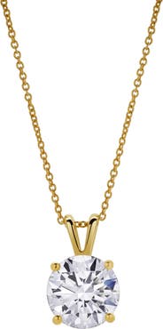 LuvMyJewelry Lucent 14K Gold 3 Ct Round Lab Grown Diamond Pendant Necklace
