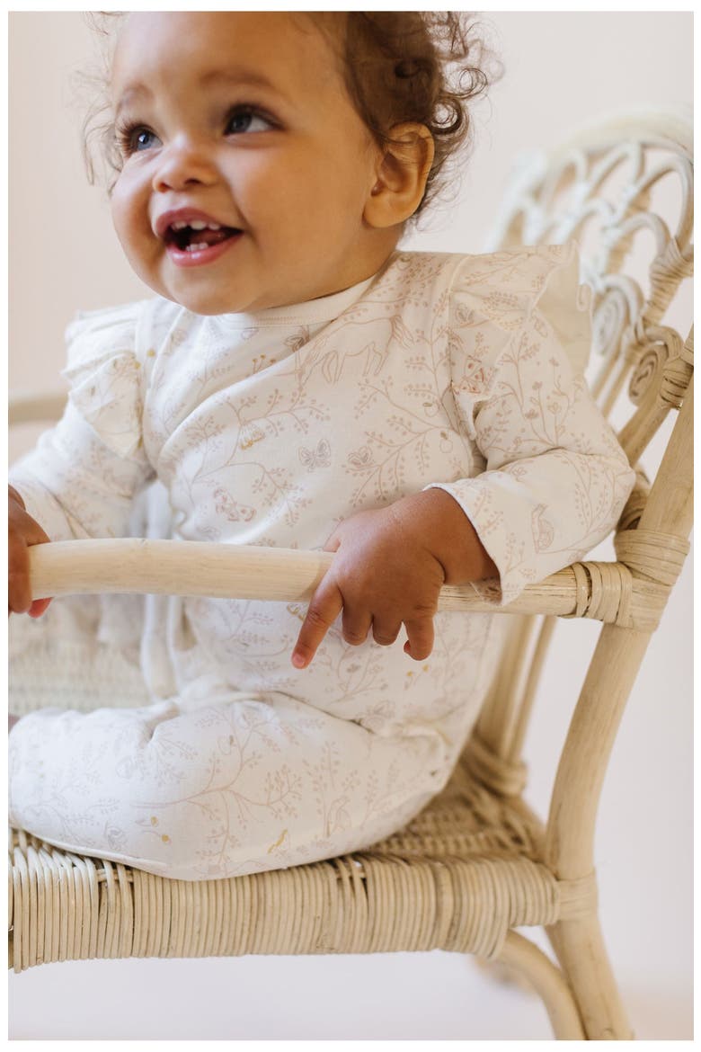Secret Garden Ruffle Organic Cotton Romper, Alternate, color, IVORY