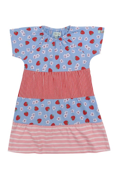 Organic Cotton Strawberry Print Dress (Toddler, Little Kid)