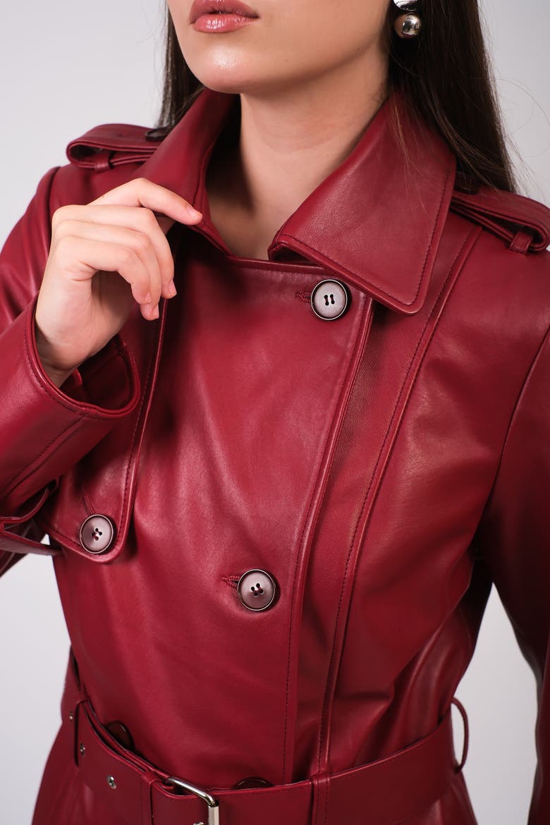 Soho Leather Jacket, Alternate, color, Light Burgundy