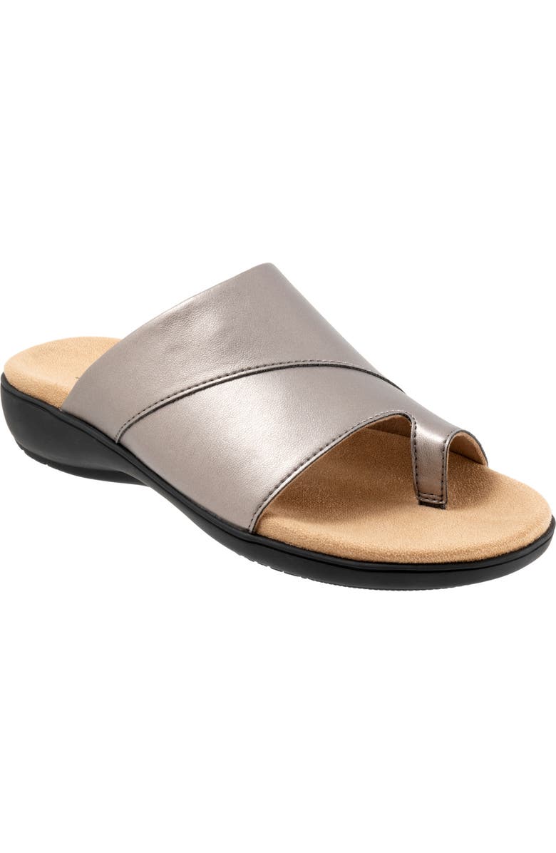 Trotters Regina Slide Sandal, Main, color, Pewter