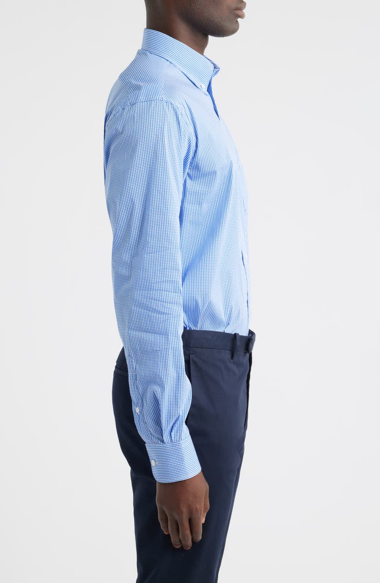 Roffe Accessories Eagle Regular Fit Blue Gingham Check Cotton Button-Down Oxford Shirt, Alternate, color, Royal Blue