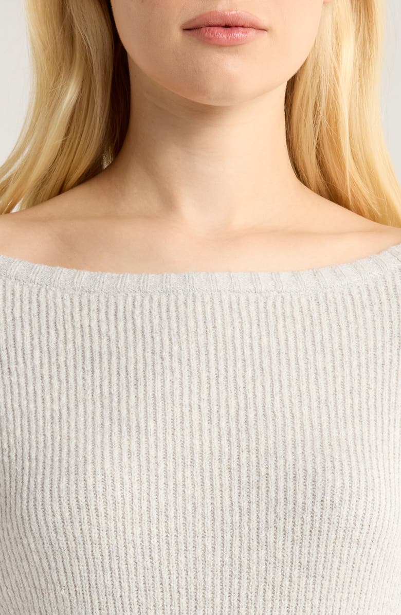PacSun Cosette Off the Shoulder Rib Sweater, Alternate, color, Heather Grey