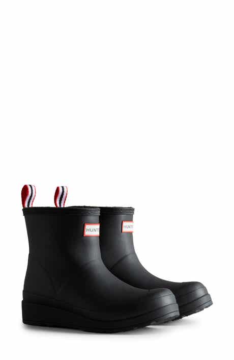 Hunter Play Short Faux Shearling Lined Waterproof Rain Boot