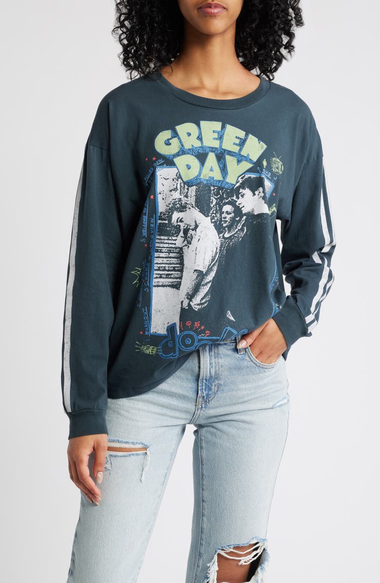 Daydreamer Green Day Dookie Long Sleeve Cotton Graphic T-Shirt, Main, color, 