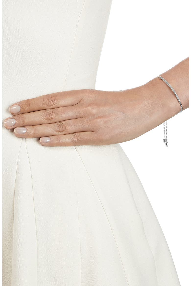 Stellar Pavé Diamond Mini Bar Bracelet, Alternate, color, SILVER