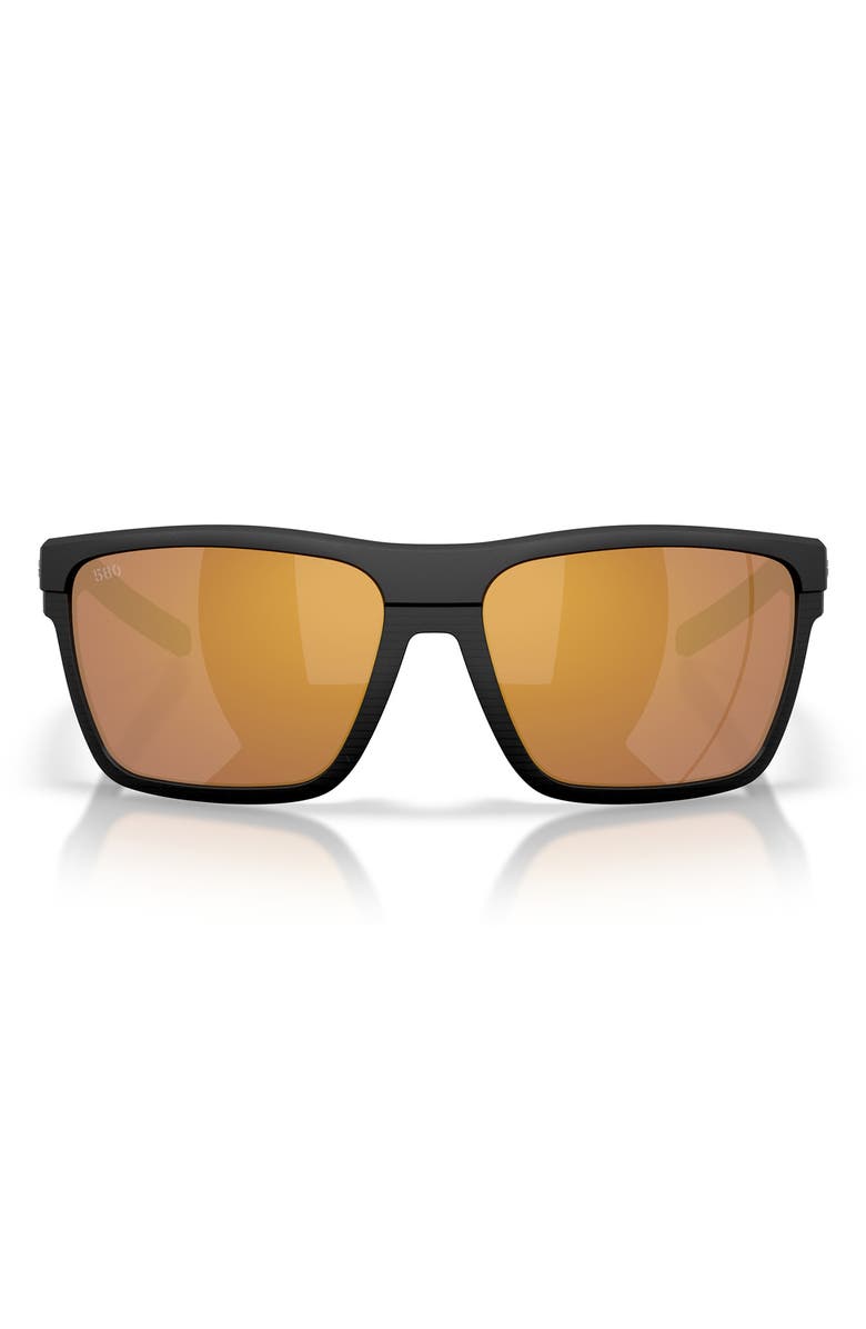 Costa Del Mar Pargo 61mm Polarized Square Sunglasses, Main, color, Net Plus Black / Gold 580G