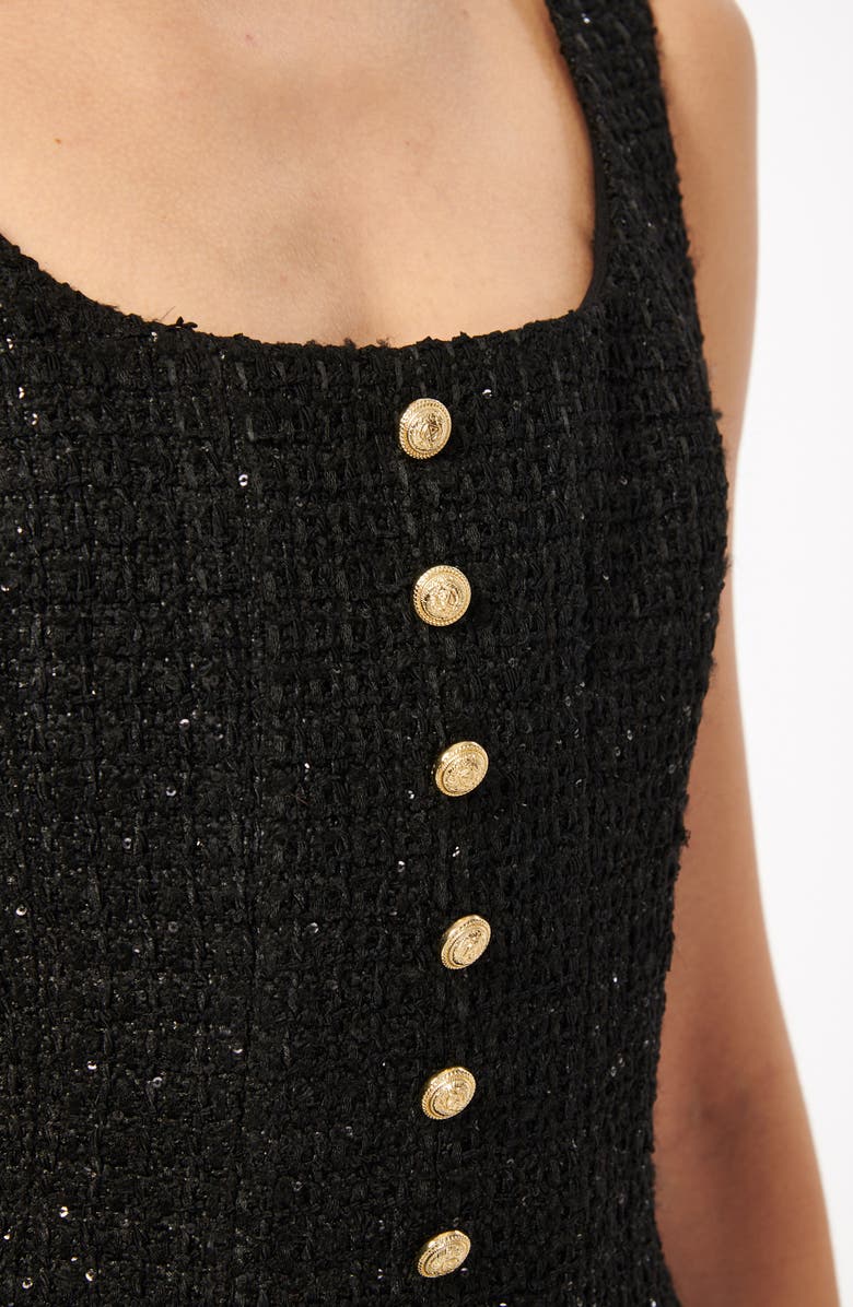 CAMI NYC Rosita Button Front Tweed Tank Top, Alternate, color, 