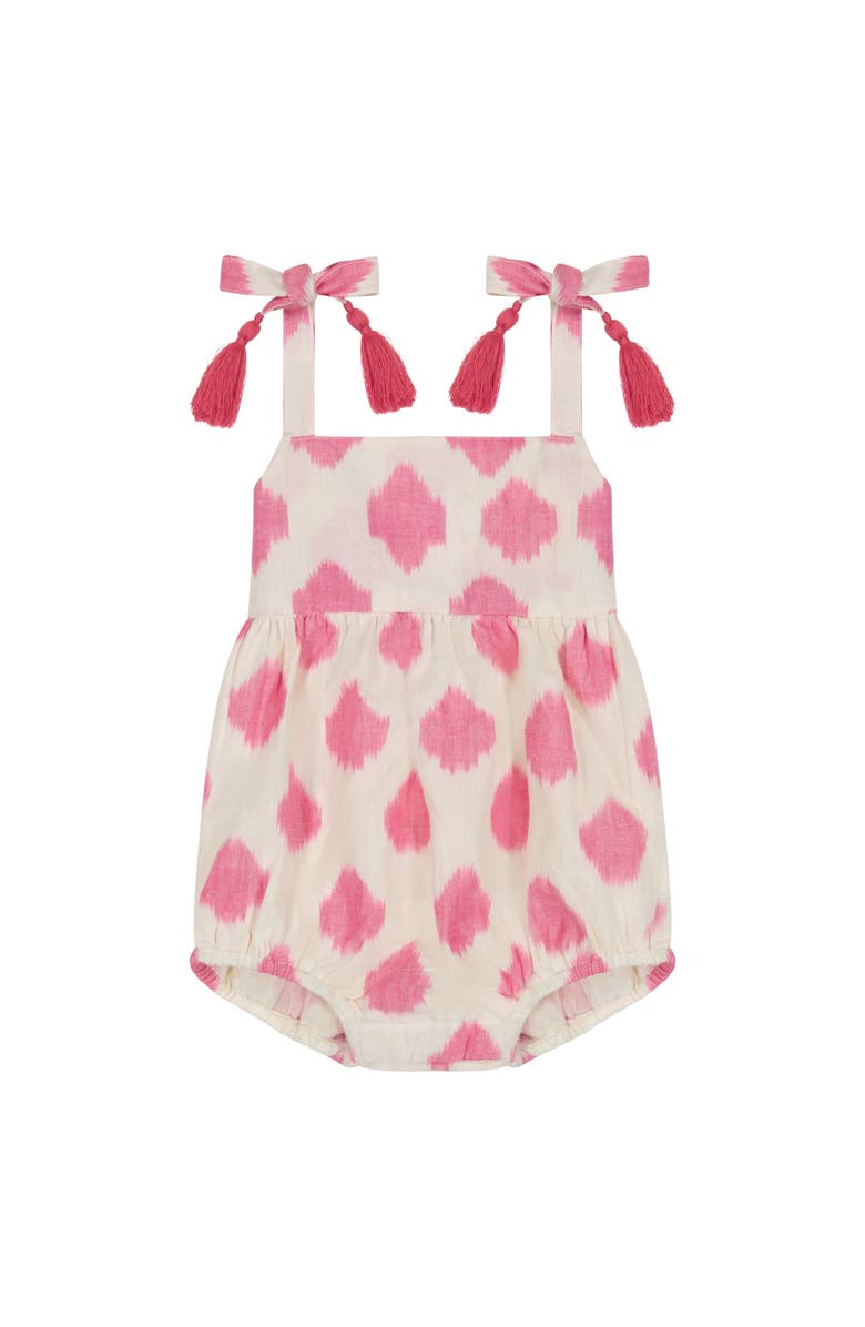 Mer St. Barth Zoe Baby Romper White Pink Ikat, Main, color,