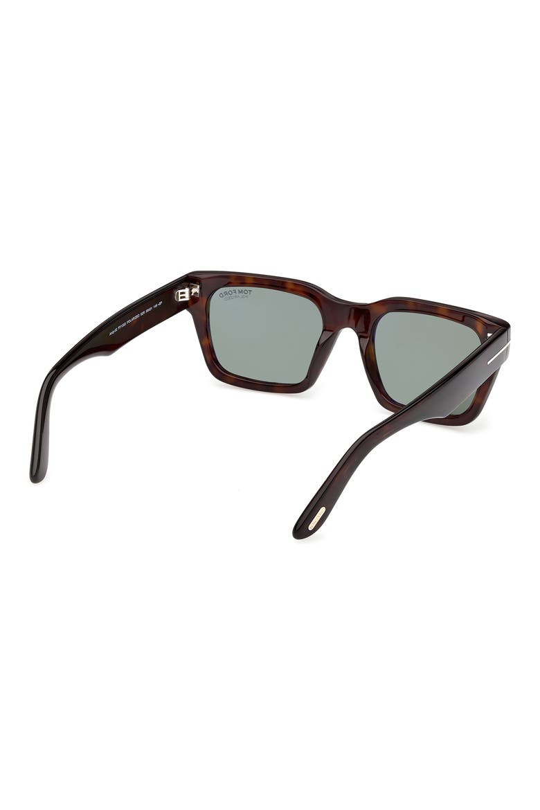 55mm Polarized Square Sunglasses, Alternate, color, DARK HAVANA / POLARIZED GREEN