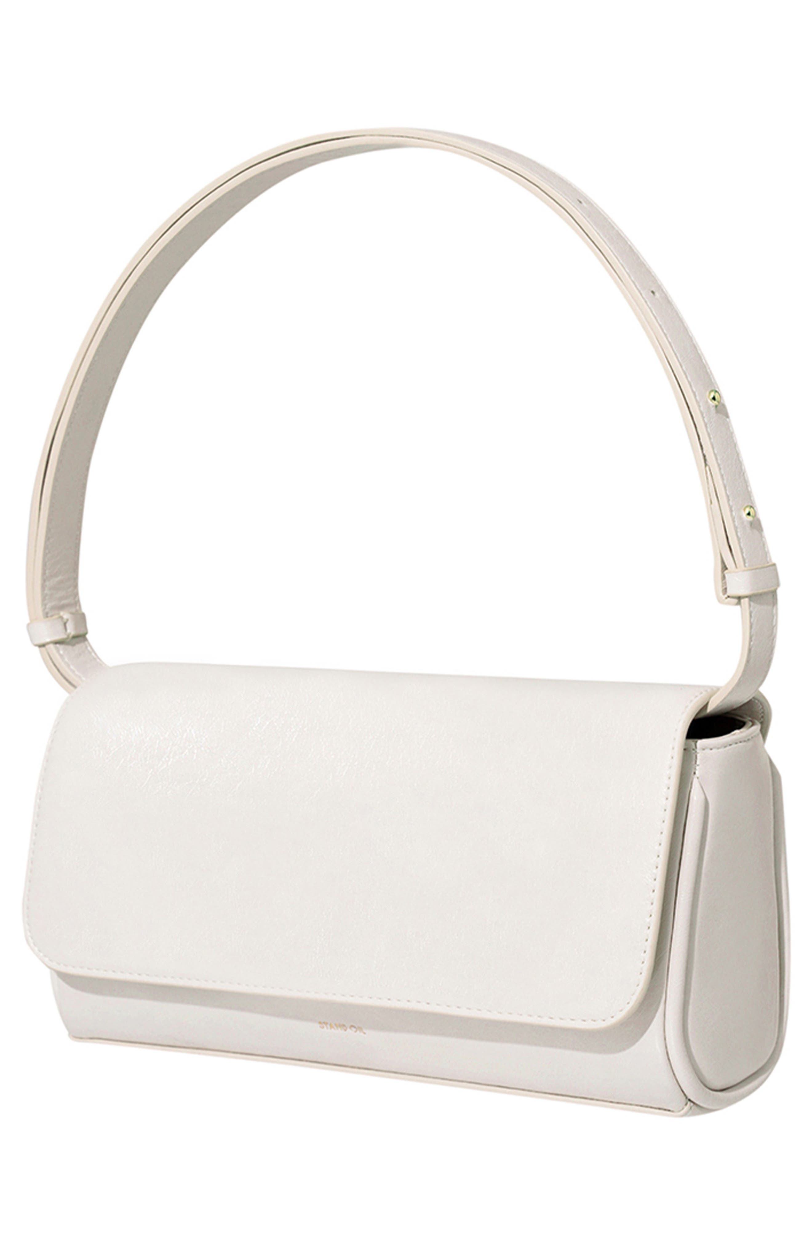 Stand Oil Classic Faux Leather Shoulder Bag, Alternate, color, Cream