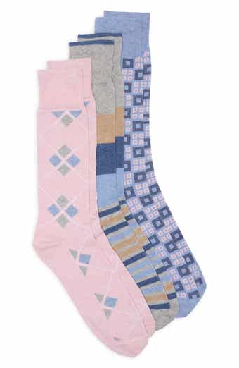 Assorted 3-Pack Cotton Blend Dress Socks
