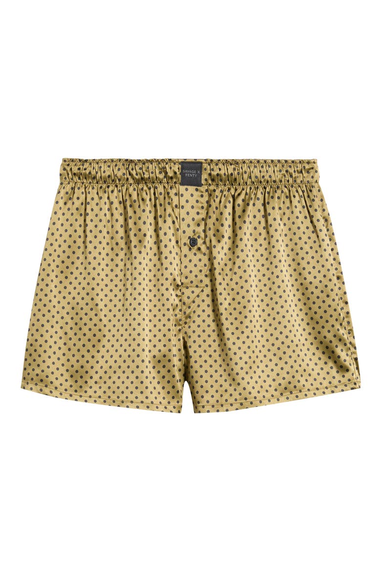 Savage X Satin Boxers, Alternate, color, SESAME GREEN DOS AND DOTS
