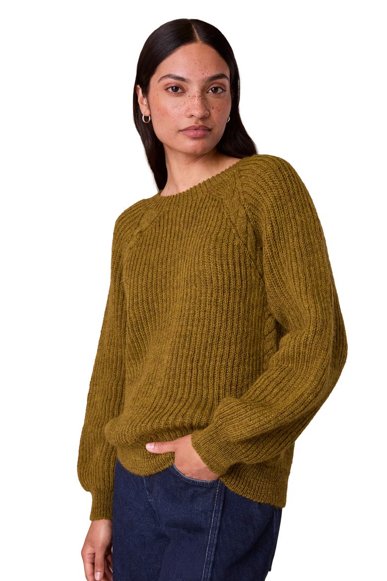 Rib Cable Sweater, Main, color, Dark Ochre