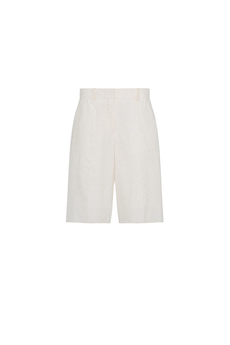 Gingham Bermuda Pant, Alternate, color, Off White