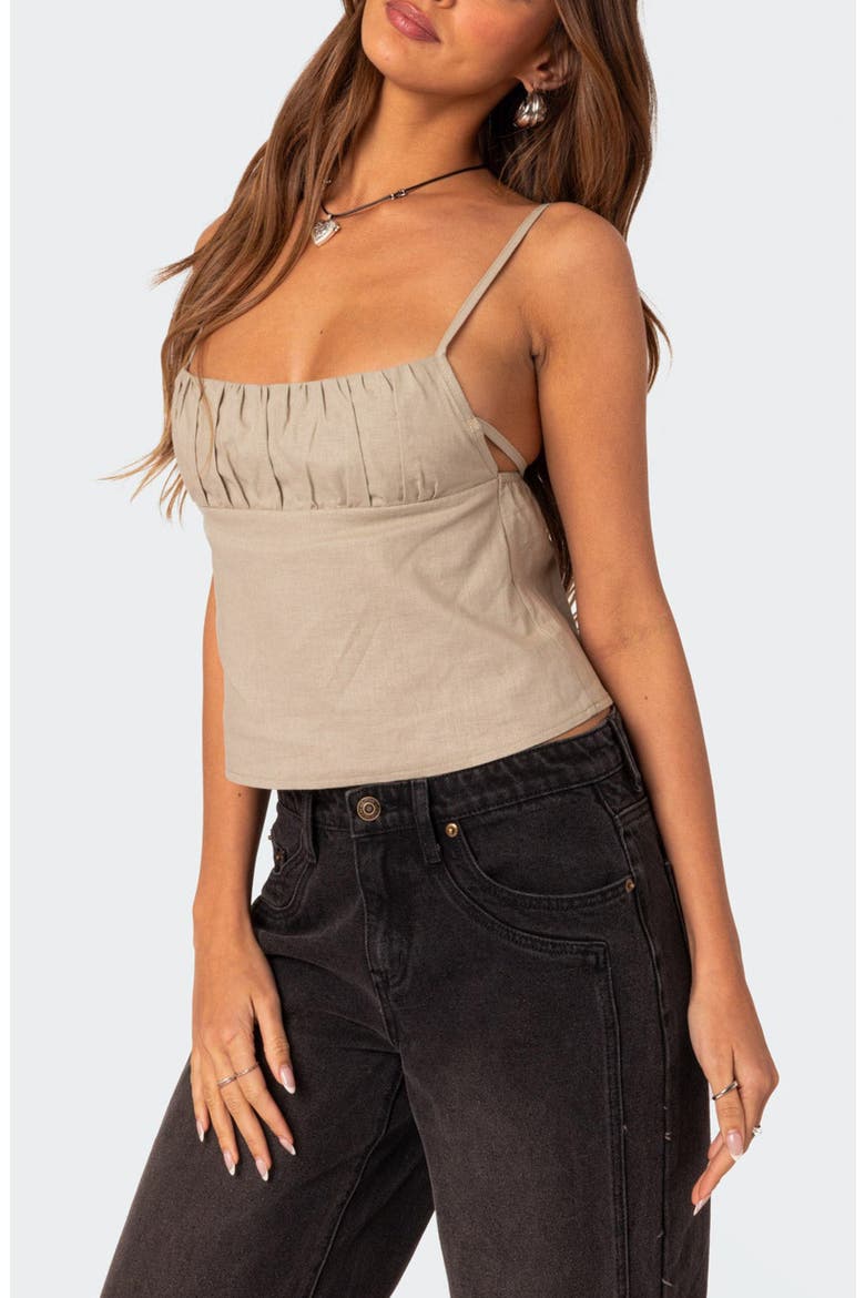 Tie Back Cotton Camisole, Alternate, color, OLIVE