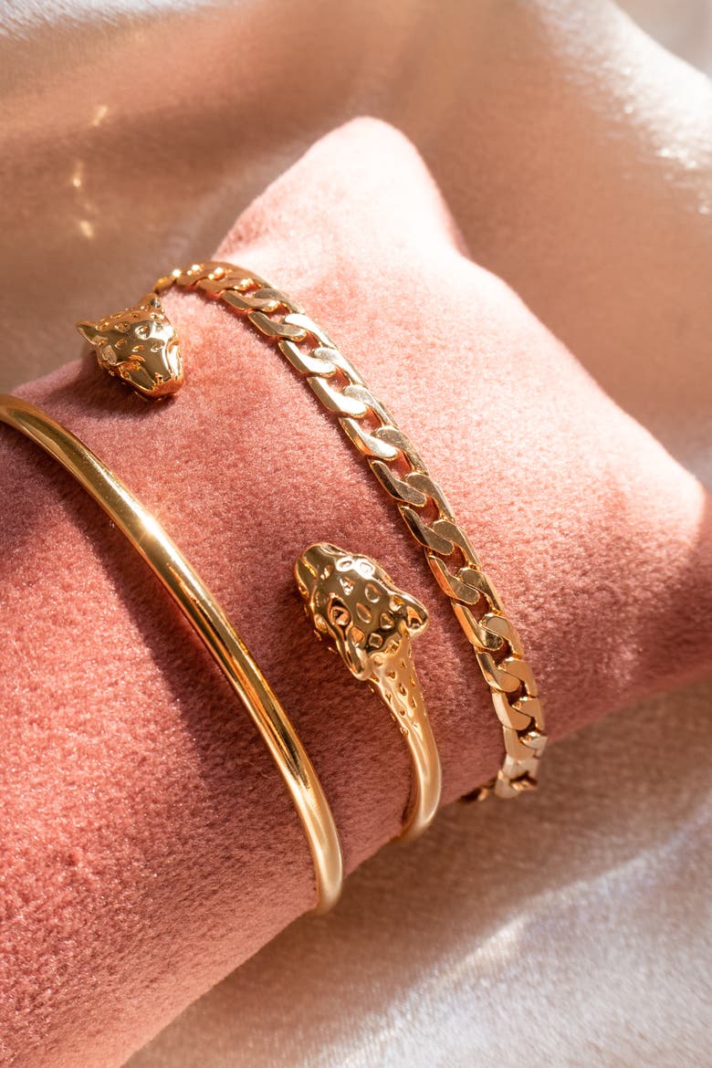 Panthera Bracelet, Alternate, color, Gold