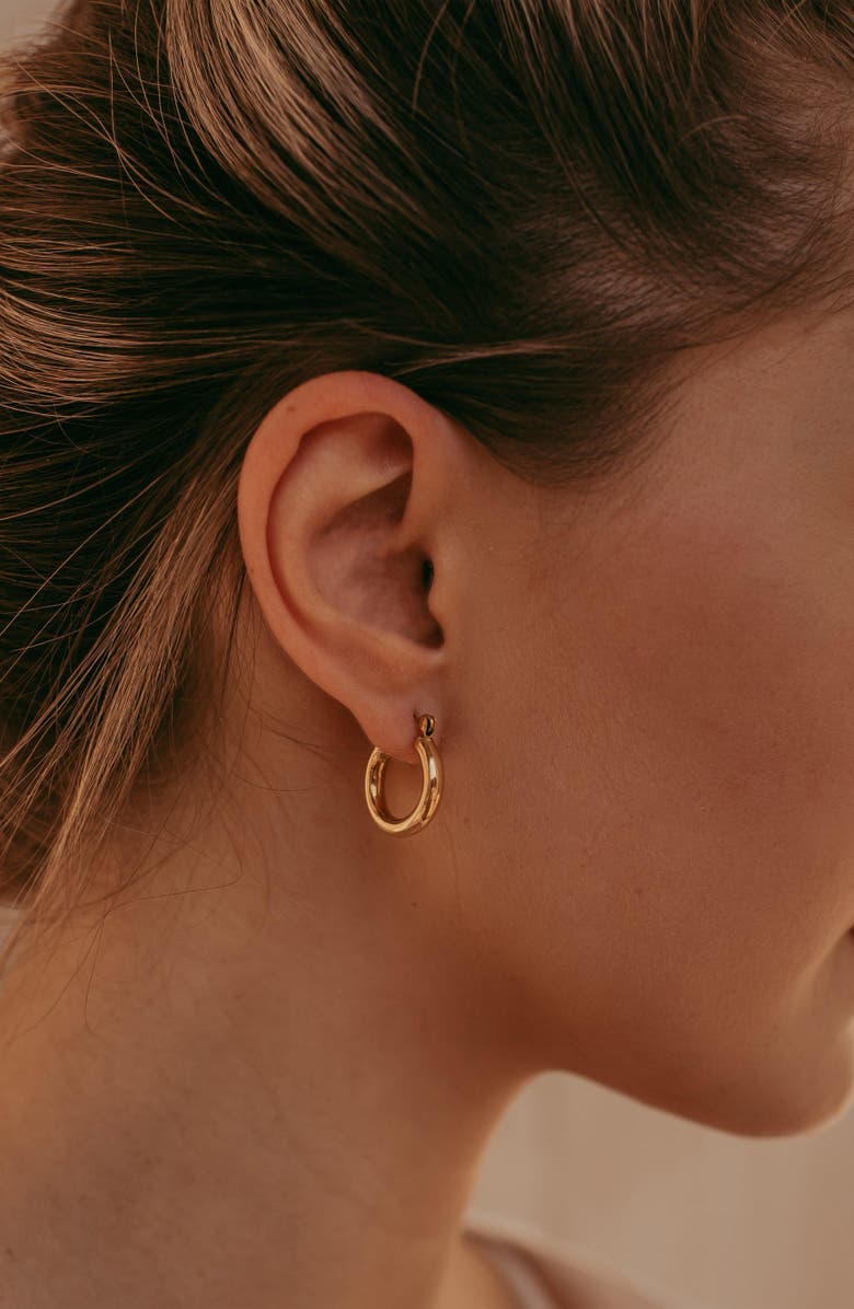 Freya Rose Gold Mini Hoops, Alternate, color, Gold
