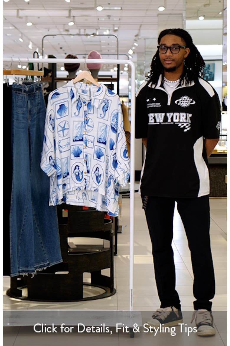 Liana Postcard Print Button-Up Shirt video