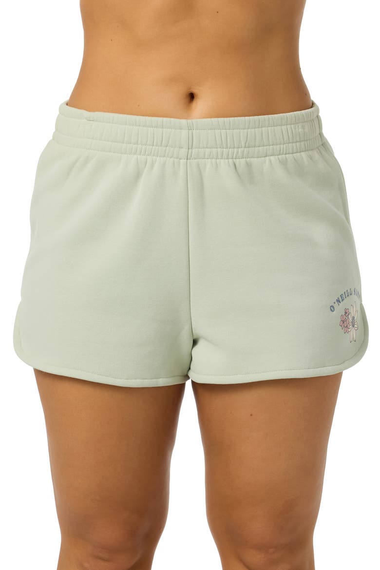 Petal Fleece Shorts, Main, color, DESERT SAGE