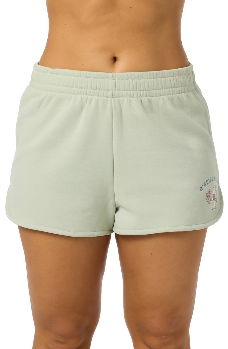 O'Neill Petal Fleece Shorts, Main, color, Desert Sage