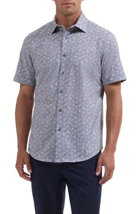 Miles OoohCotton® Print Short Sleeve Button-Up Shirt