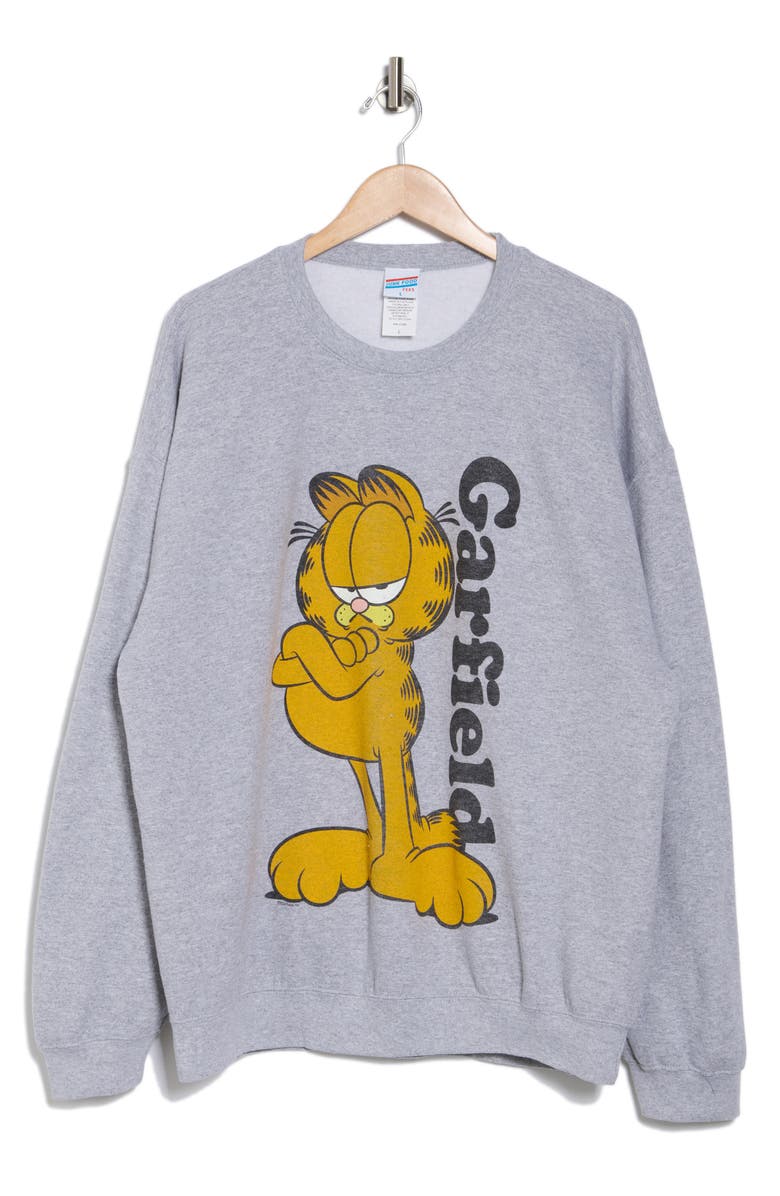 Junk Food Garfield Sweatshirt, Alternate, color, Heather Grey
