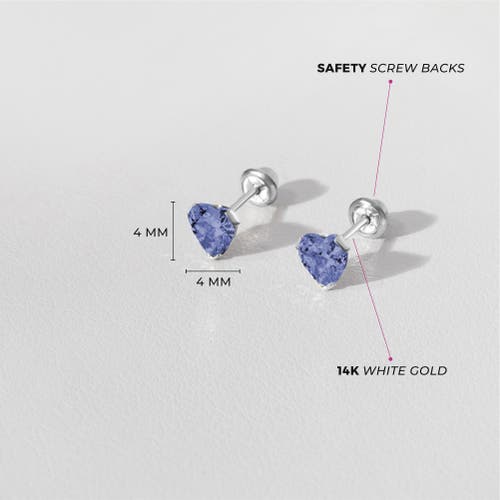 In Season Jewelry 14k Tiny Cubic Zirconia Heart Earrings In June