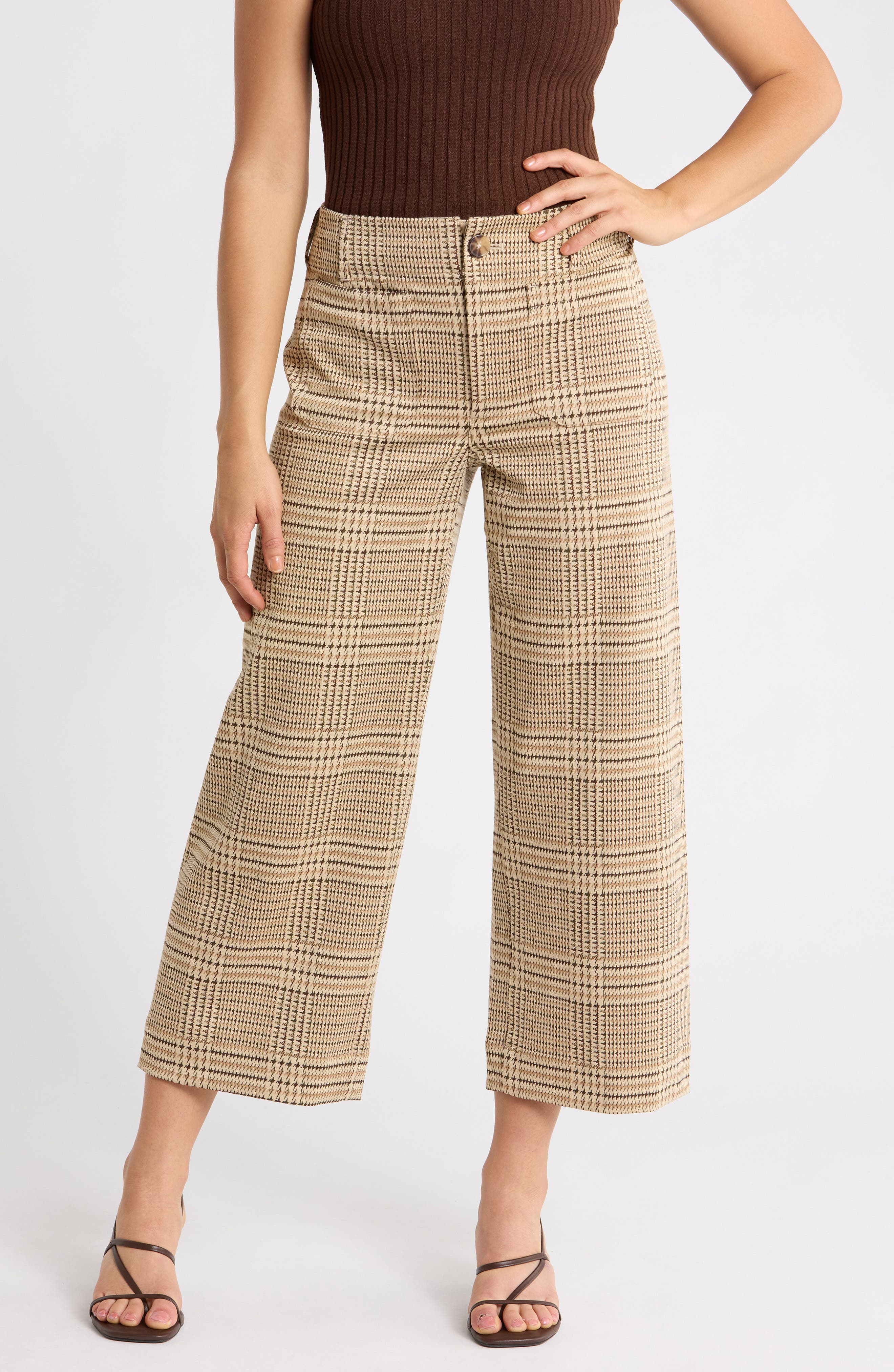 Houndstooth Print Pants