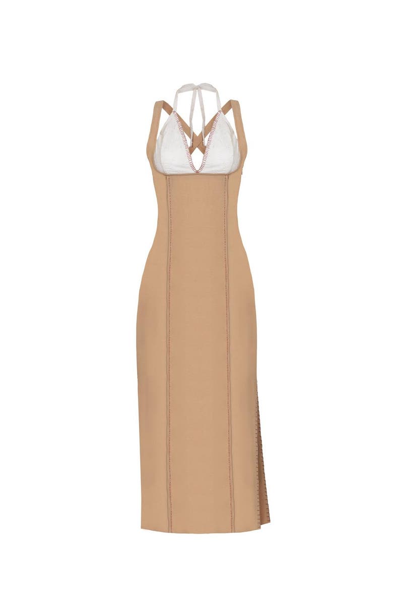 Haveli Kavya Halter Midi Dress, Alternate, color, Beige